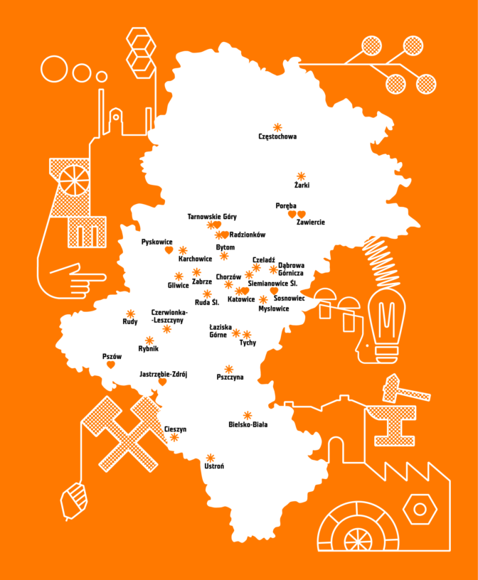 Mapa miast, w których odbywa się Industriada 2026